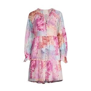 NWT Johnny Was Etta Floral Cotton-Silk Mini Dress Sz L